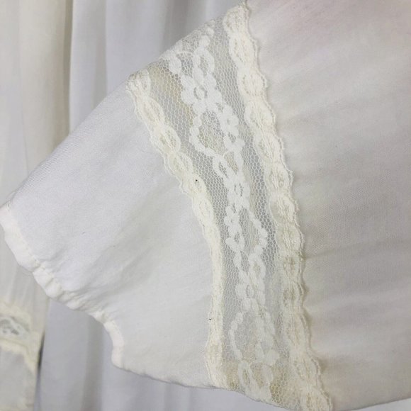 Reformation Women's Medium Long Sleeve Delicate Embroidered Blouse in Cream - Picture 8 of 10